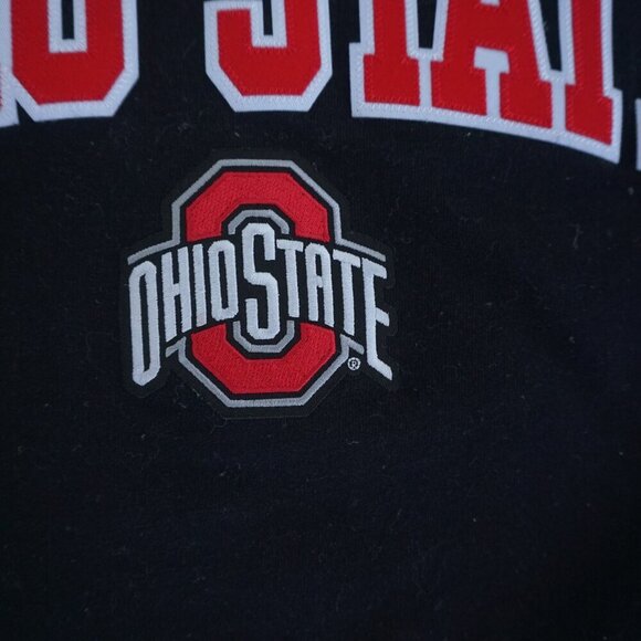 Ohio State Buckeyes Champion Athletic Black Red Embroidered Crew Neck Sweater L - Picture 9 of 11